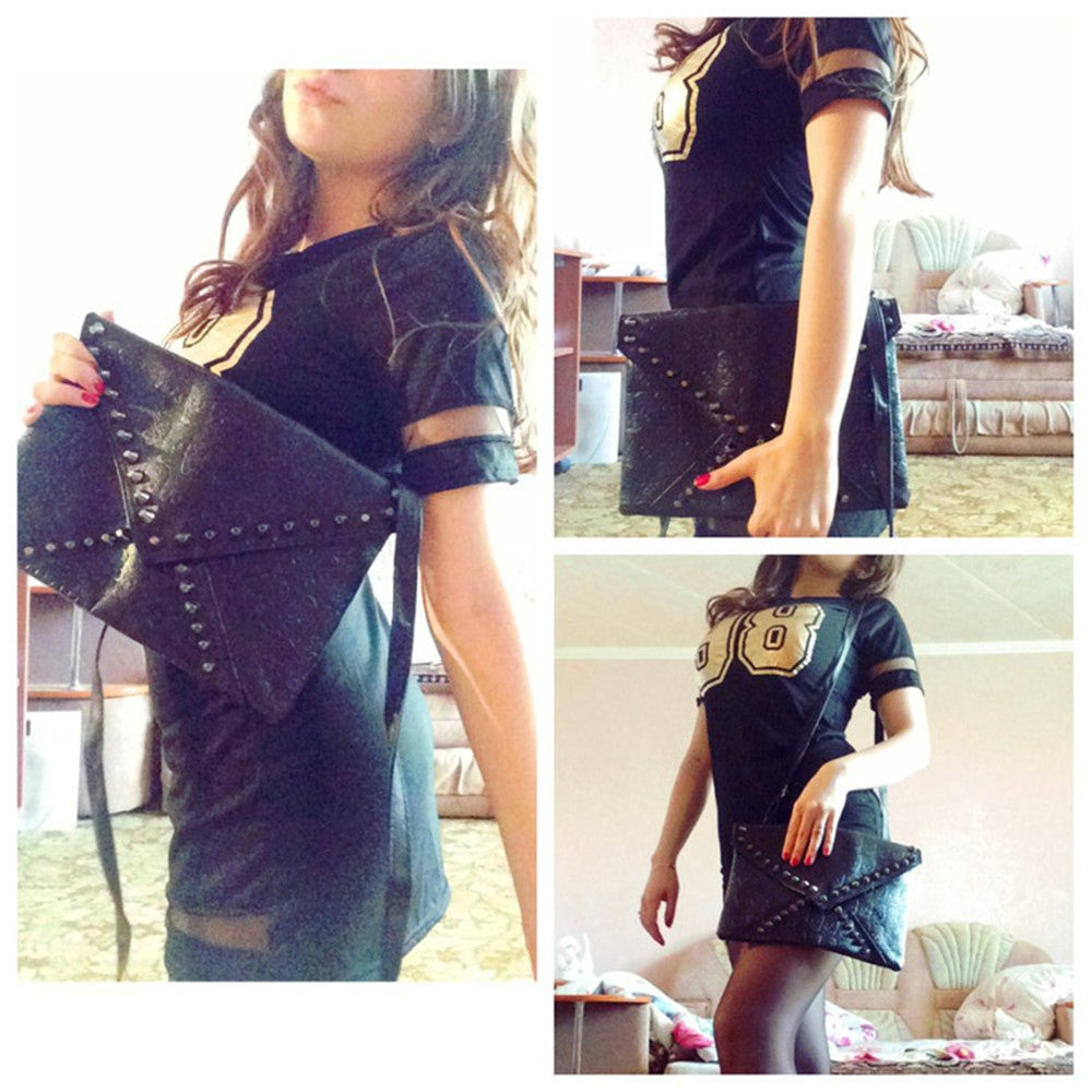 Women Bag Skull Rivet Handbag Envelope Single Shoulder Messenger Bags Clutch Crossbody Punk Handbags bolsa feminina RD870328