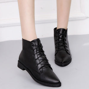 The Knight Ankle Lace-up Flat Shoes