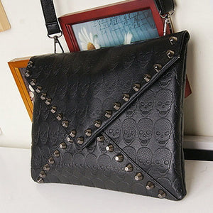 Women Bag Skull Rivet Handbag Envelope Single Shoulder Messenger Bags Clutch Crossbody Punk Handbags bolsa feminina RD870328