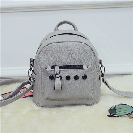 The Small Rivet Leather Backpack