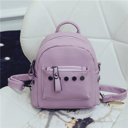 The Small Rivet Leather Backpack