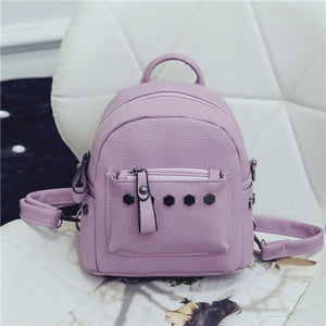 The Small Rivet Leather Backpack