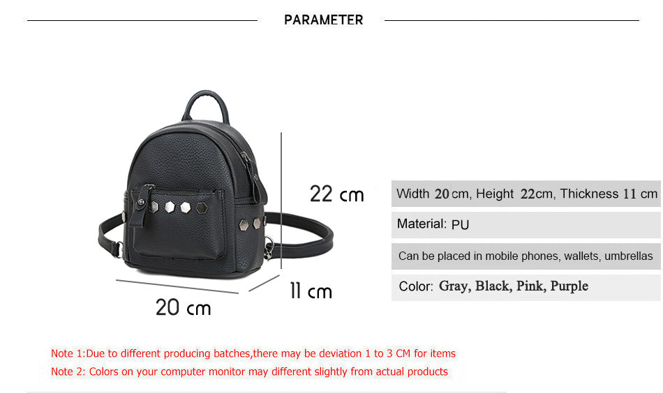 The Small Rivet Leather Backpack